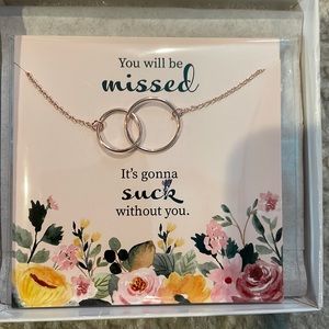 Rose Gold Tone Interlocking Circles Necklace